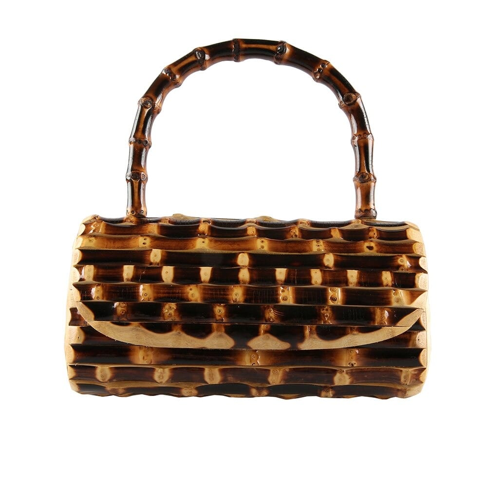 Vintage Handmade Natural Bamboo Bags Rhizome Root Handbags Evening Purse